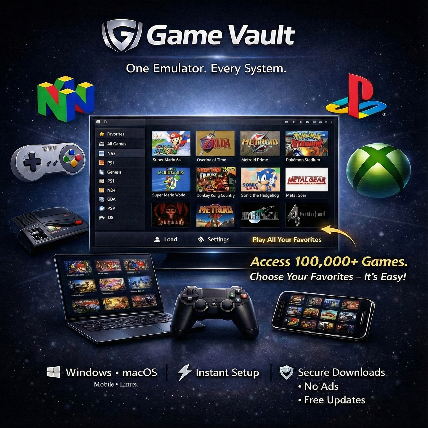 Game Vault All-In-One Virtual Emulator